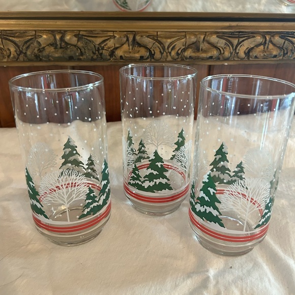 Vintage Holiday Vintage Libbey Christmas Tree Glasses Christmas
